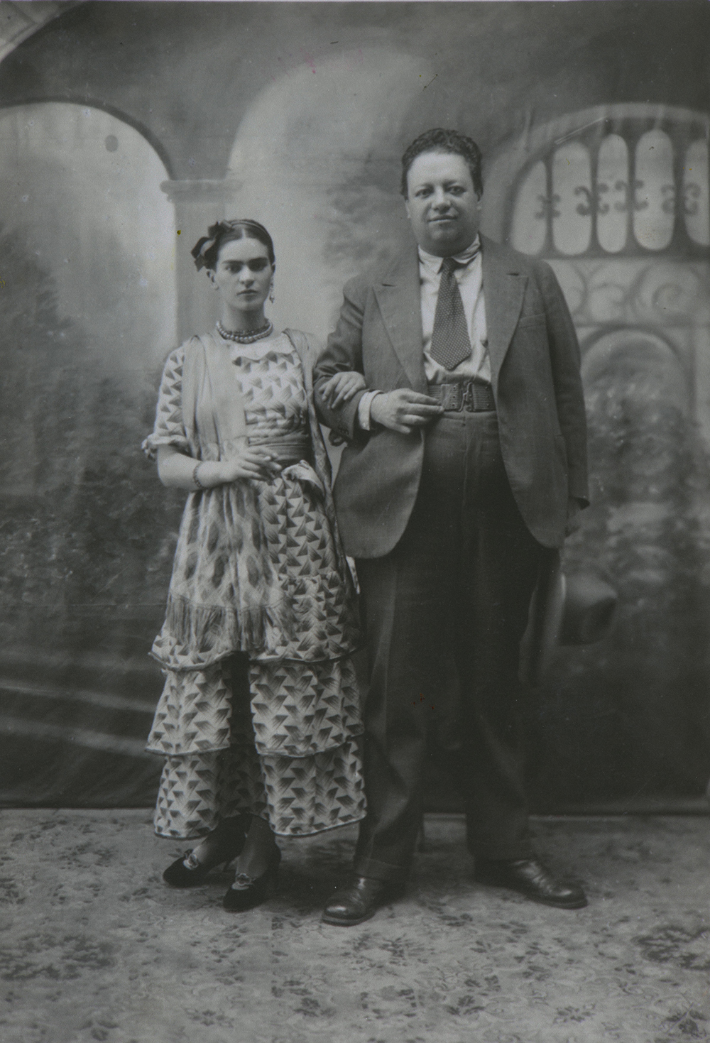 Фрида Кало и Диего Ривера в день своей свадьбы 